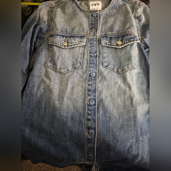 Zara Blue Denim Mini Dress - Picture 9 of 16